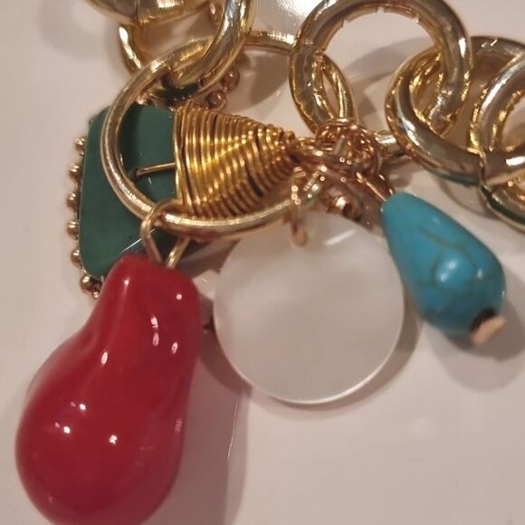 New ZARA Mixed Stone And Charm Cord Necklace Adjustable - Picture 7 of 9